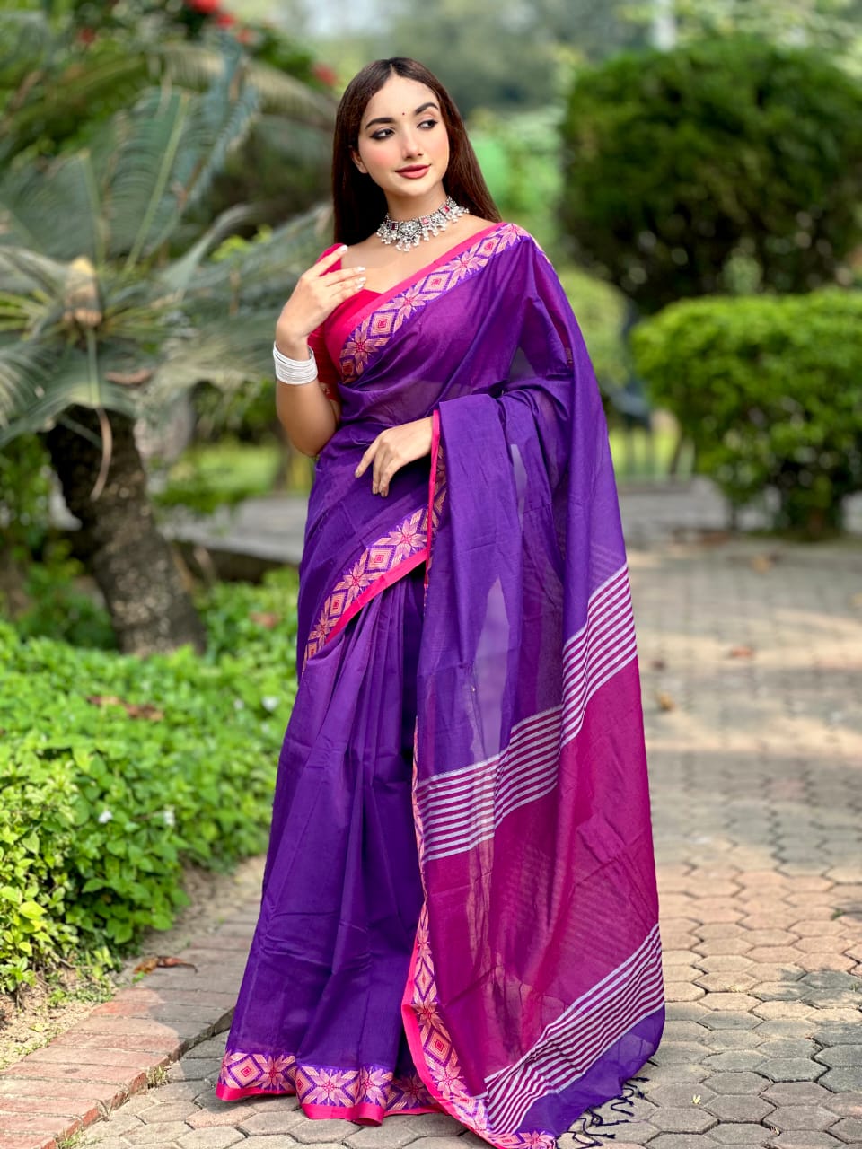 অরিজিনাল টেকলী সুতি শাড়ি।CS-23