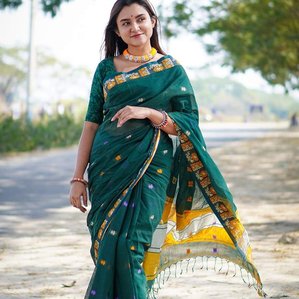 অরিজিনাল টেকলী সুতি শাড়ি।CS-22