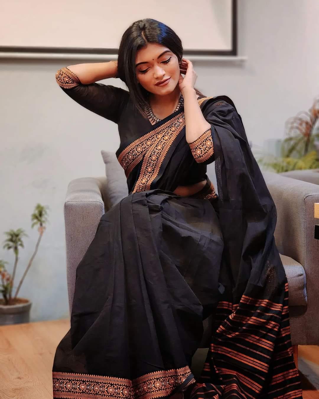 অরিজিনাল টেকলী সুতি শাড়ি।CS-15