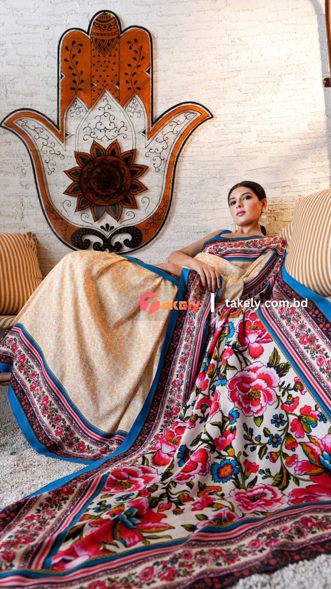 MAJESTIC PINK FLORAL SAREE | DG-206