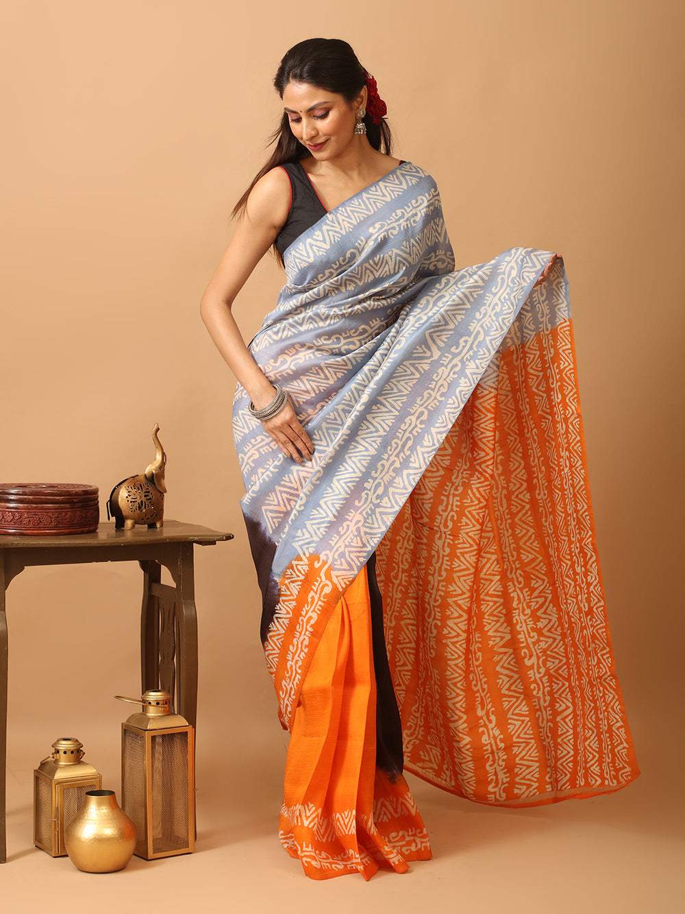 New Batik Design Digital Print Soft Silk Saree with Blouse Piece | BDS-120