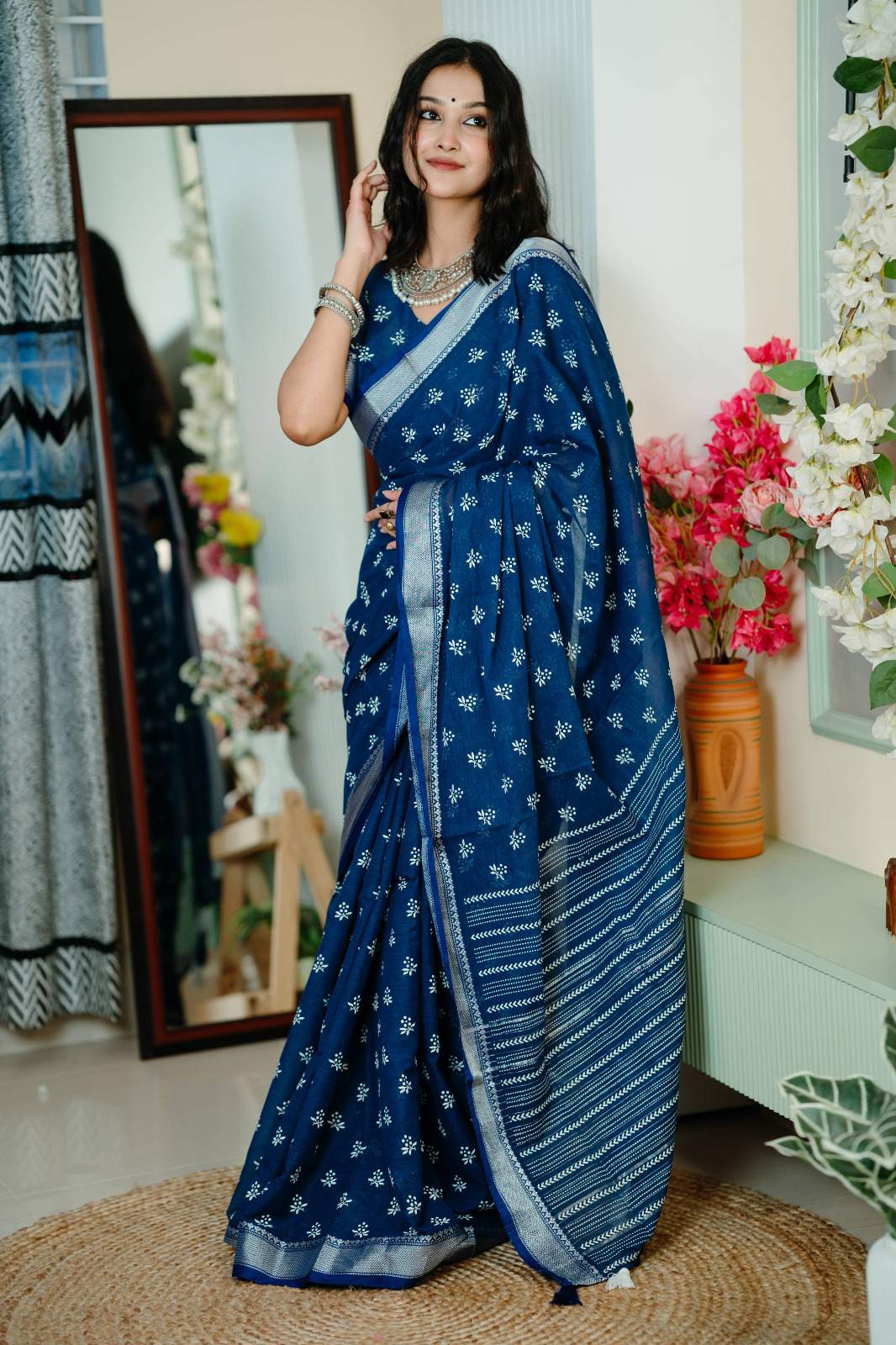 Arong Cotton Block Printed Shari | RCS-20