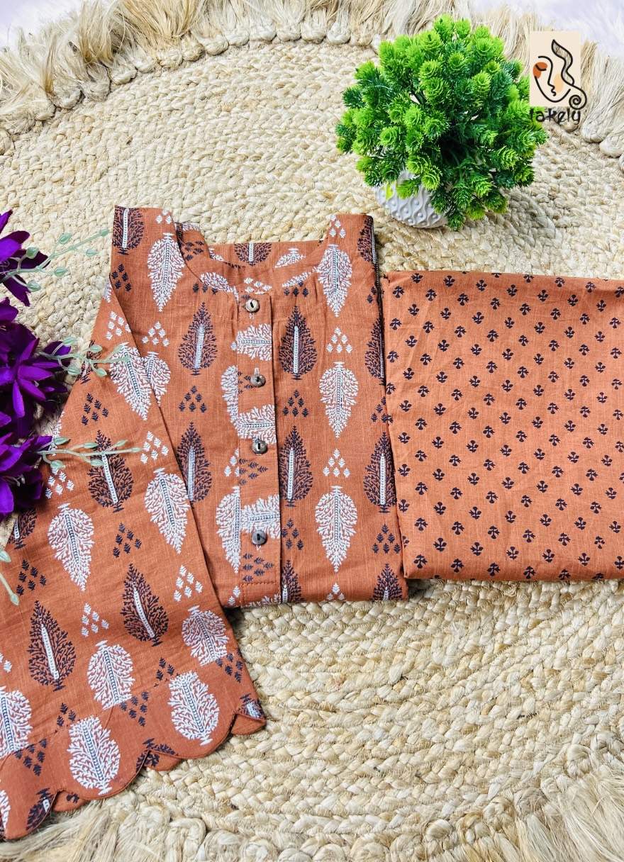 Arong Cotton Screenprint Two Piece Ready Dress | ATD-02