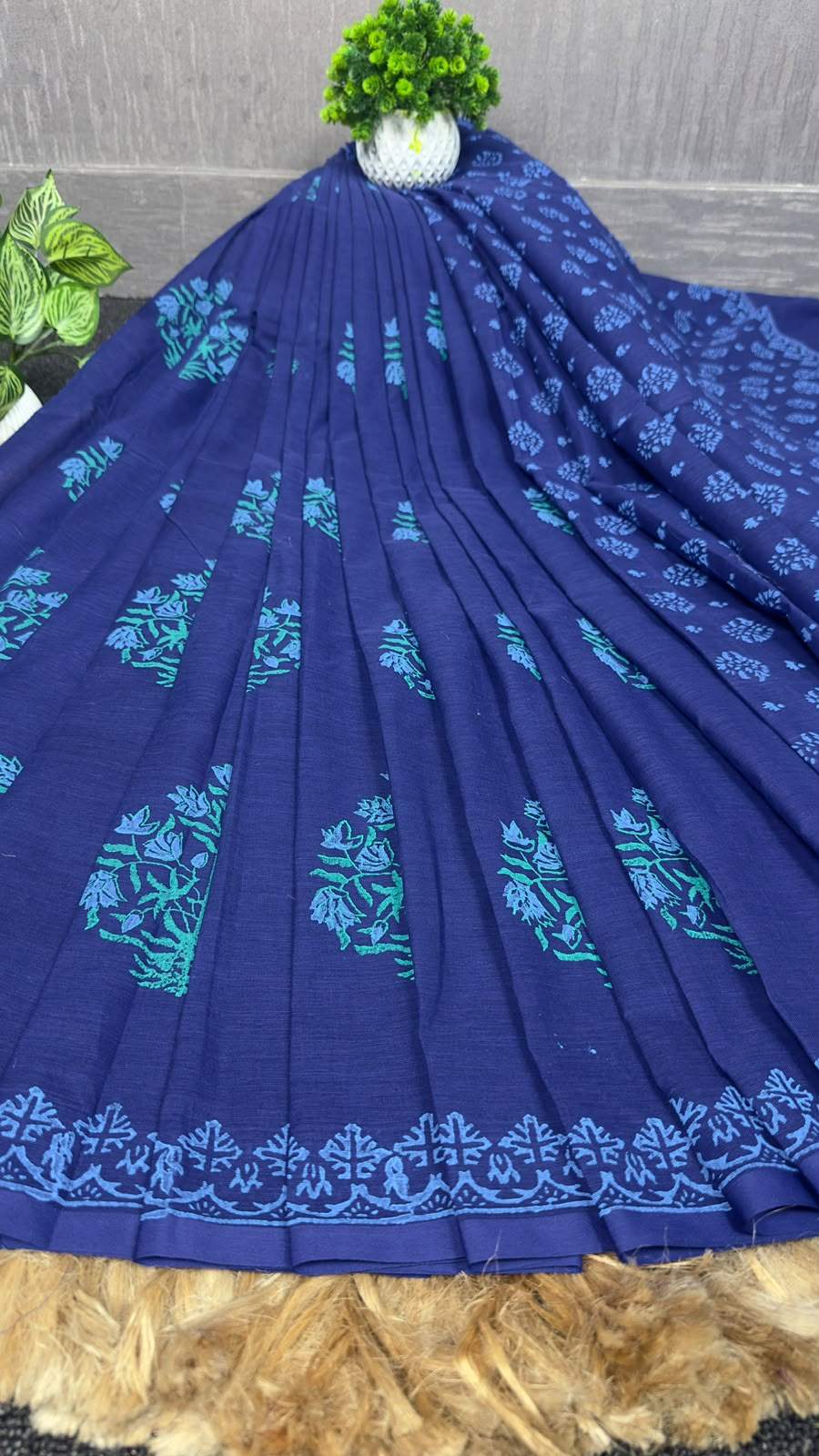Arong Cotton Block Printed Shari |