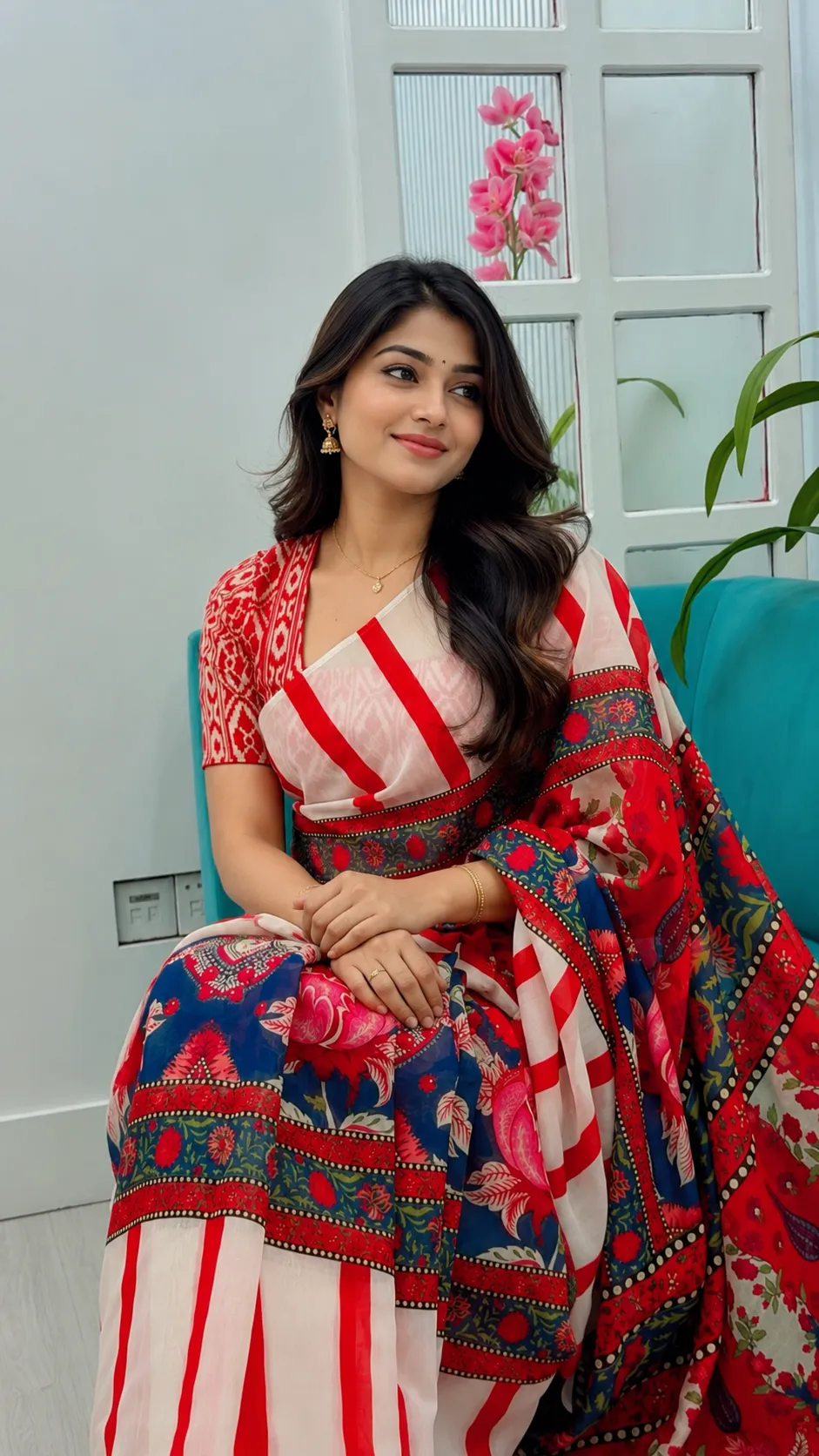 Semi Moslin Silk Digital Printed Saree With Blouse Piece | BDS-22