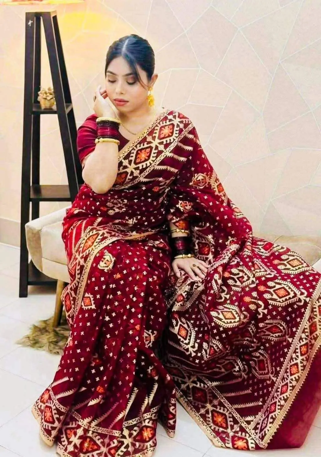 60/80 Count Jori Sutar Tant Jamdani Saree With Blouse Piece | JSS-05