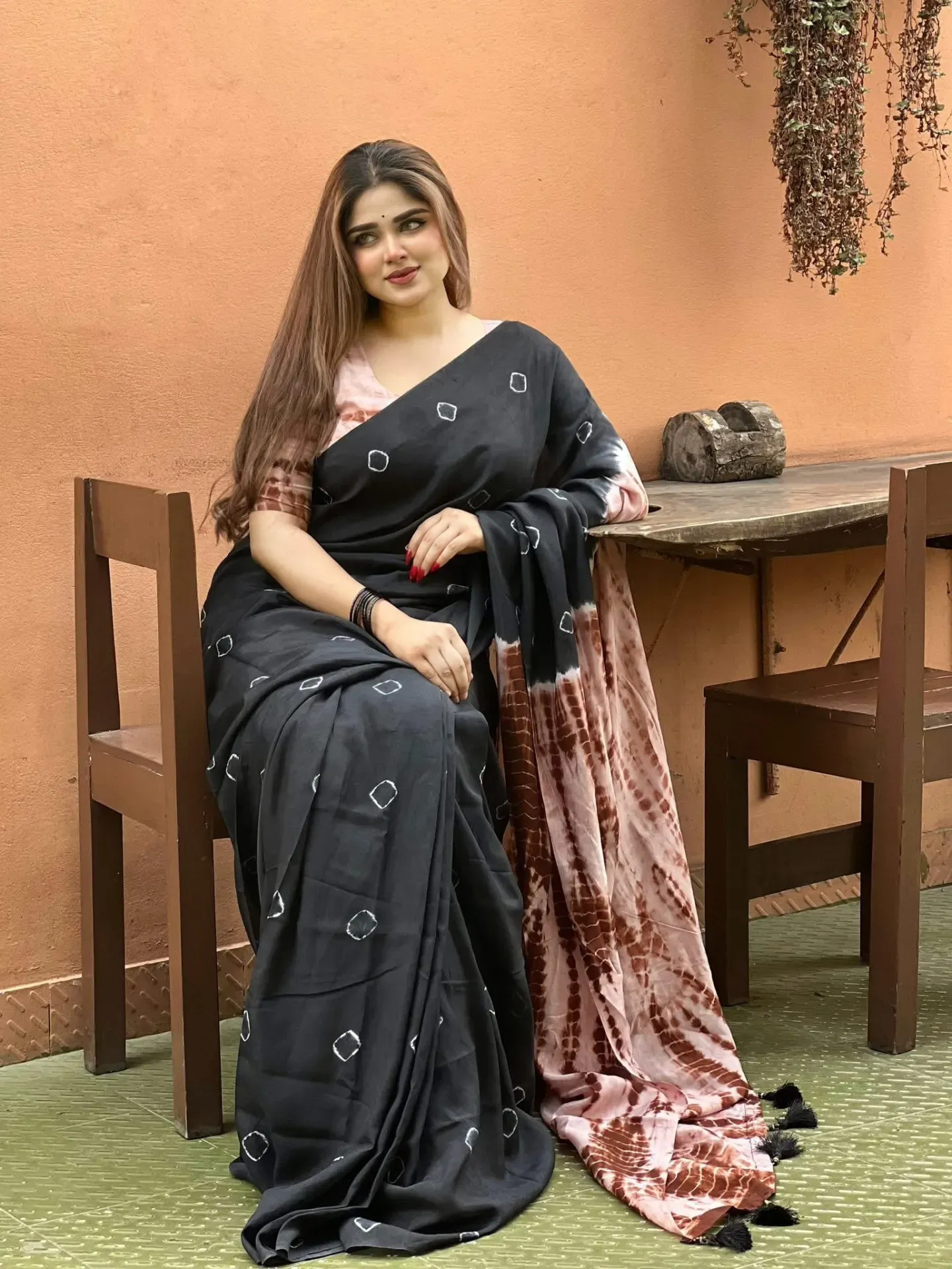 New Batik Design Printed Chanderi Silk Saree With Blouse Piece