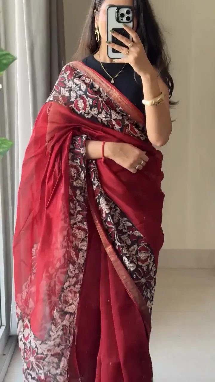 Takely Venlon Silk Katan Par Printed Saree